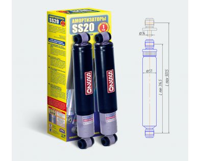 Амортизатор ваз 21214 нива задний комфорт (к-т)  SS20